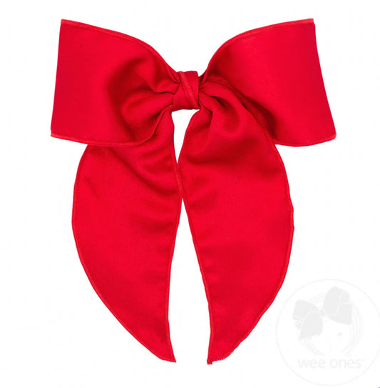 Red- King Satin Bowtie with Twisted Wrap and Whimsy Tails