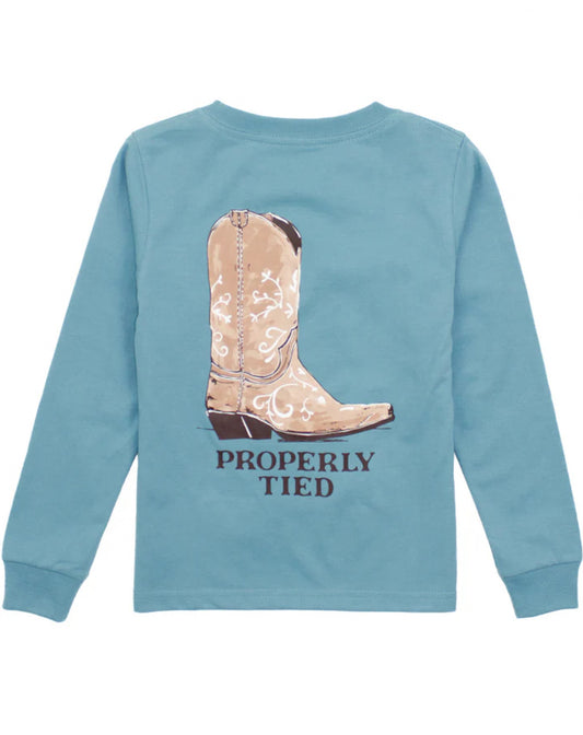 Girls Cowgirl Boot LS Coastal Sky