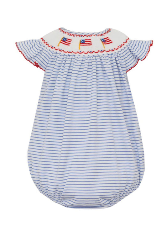 FLAGS GIRL´S - Blue Knit Stripe Angel Wing Bishop Bubble