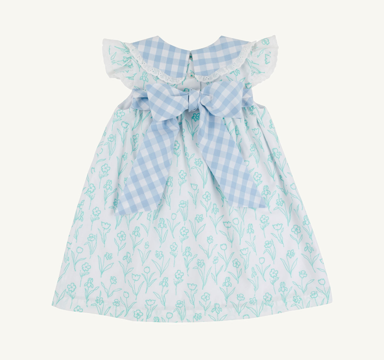Granny Frock-Broadcloth-Franklin Flowers/Barrington Blue Check