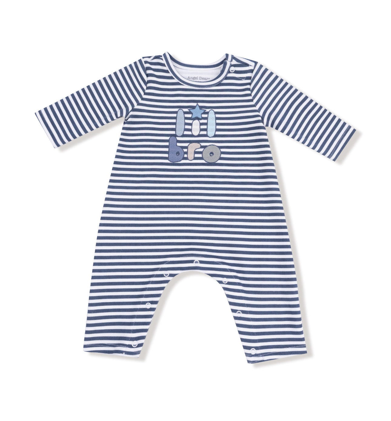 Organic Cotton Jersey-Lil Bro-L/S Snap Shoulder Romper