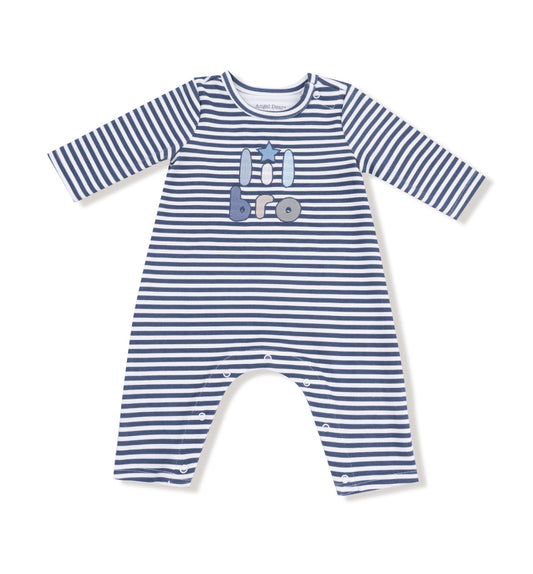 Organic Cotton Jersey-Lil Bro-L/S Snap Shoulder Romper