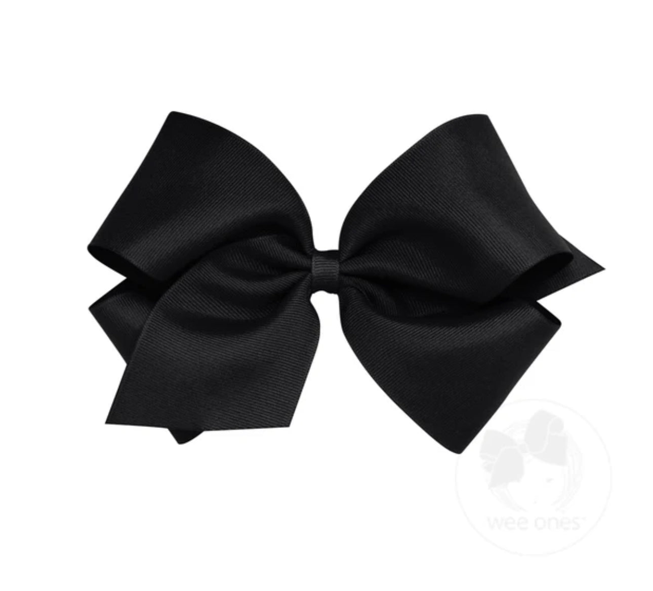 Black- King Classic Grosgrain Hair Bow (Plain Wrap)