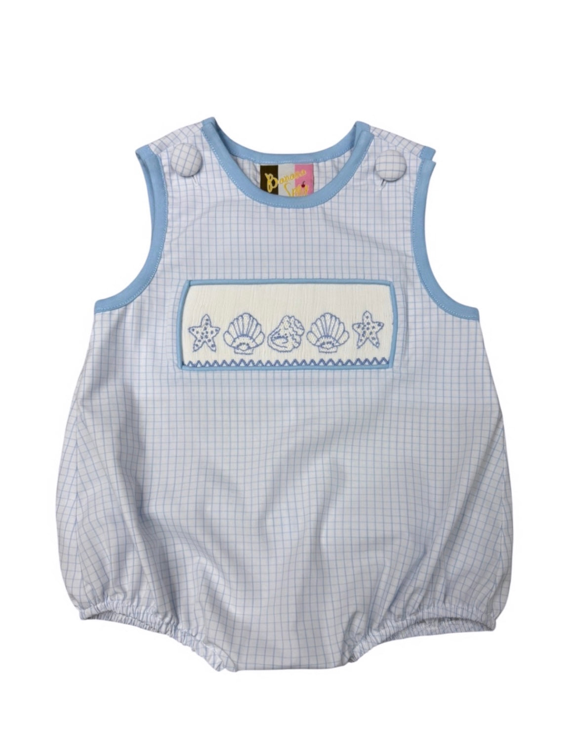 Seashell Smocked Boys Bubble