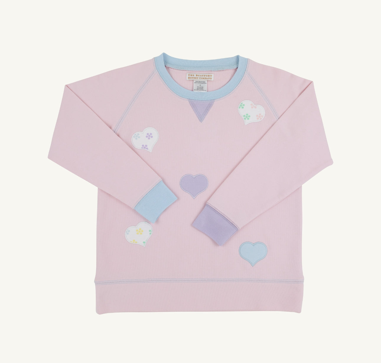 Cassidy Comfy Crewneck- Palm Beach Pink/Buckhead Blue/Lauderdale Lavender/Hearts