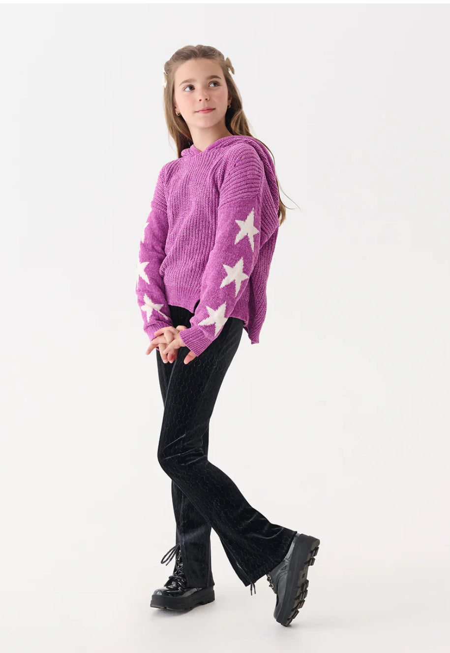 Girls Radiant Orchid Chenille Pullover Sweater