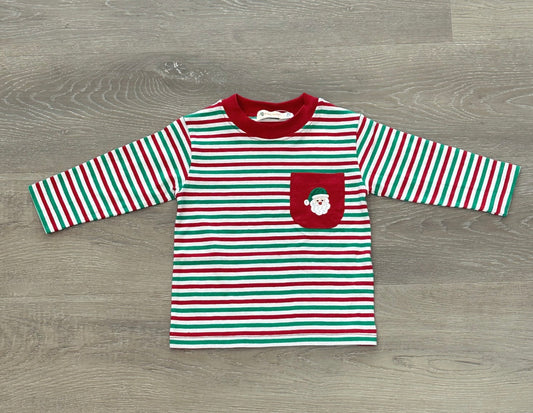 White/Green/Red Stripe w/ Santa Head on Pocket
