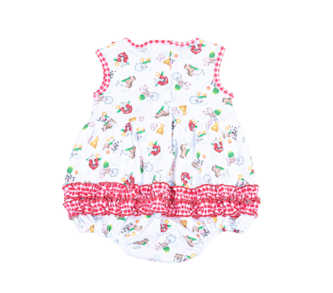 Down on the Farm Printed Ruffle Sleeveless Bubble