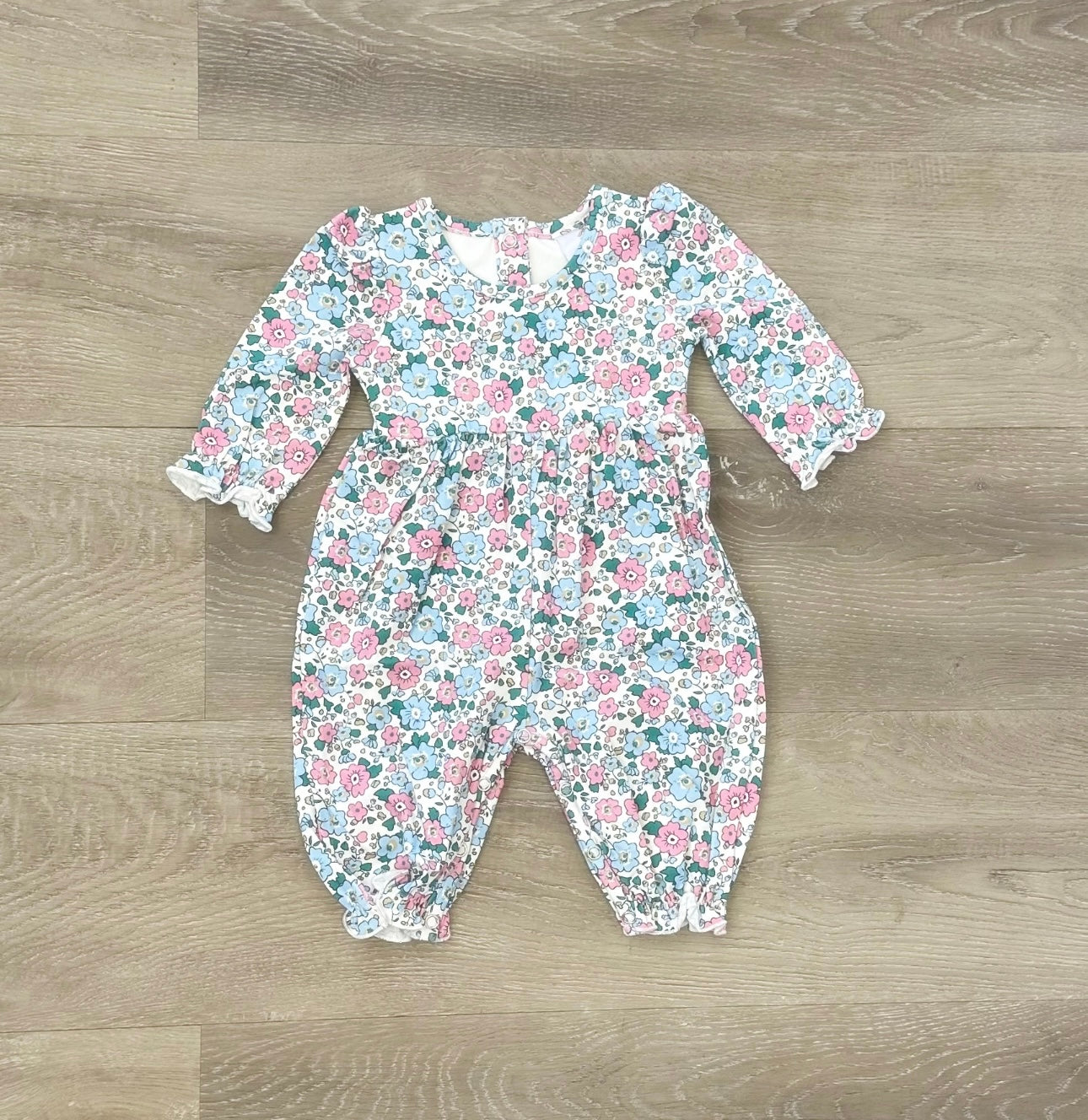 Pink/Blue Floral Romper