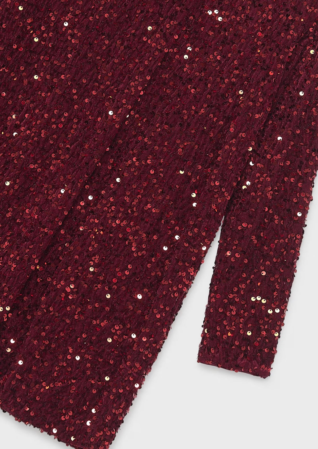 Maroon-Girl Velvet Sequin Dress