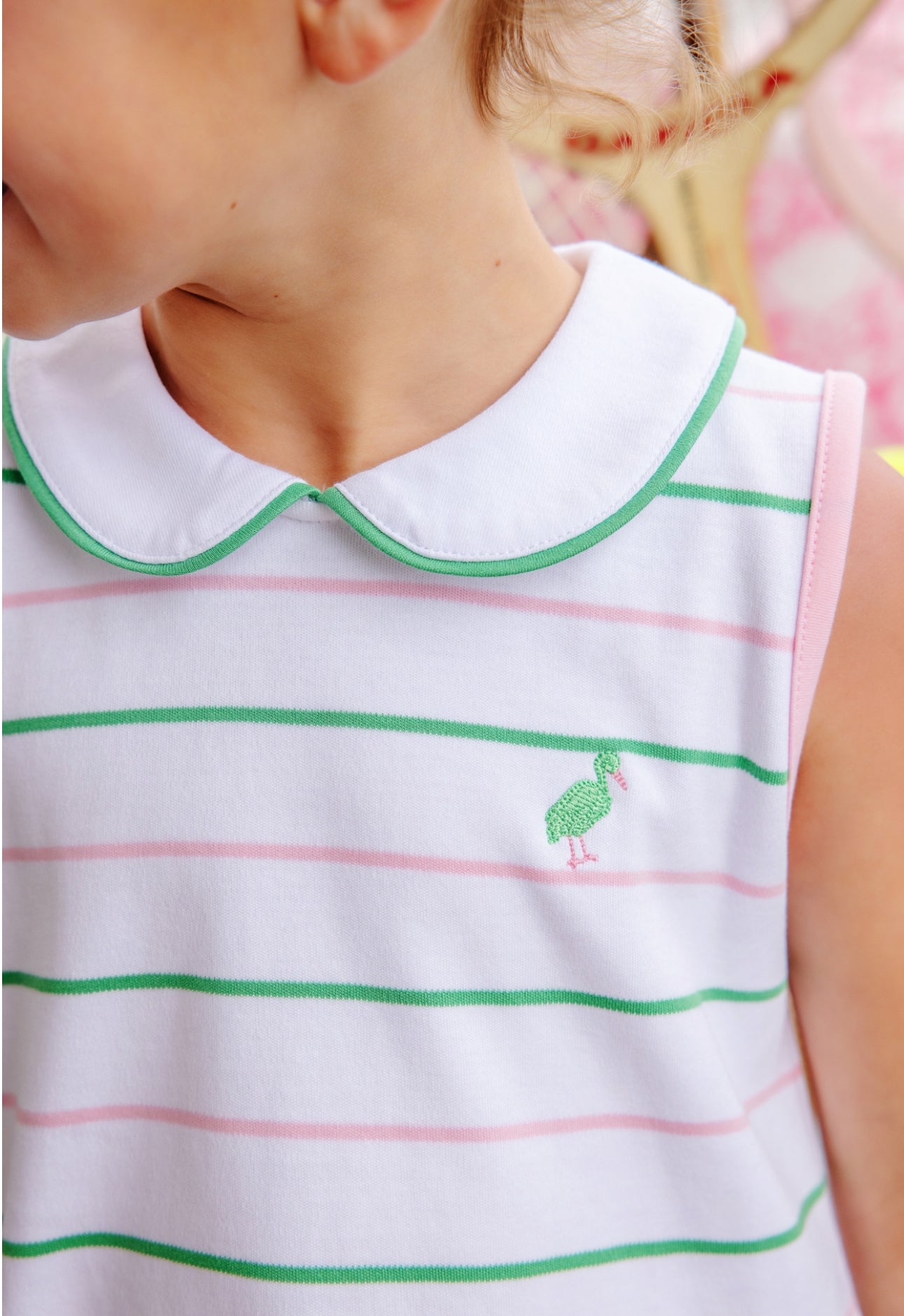 Maude’s Peter Pan Collar Dress- Tradd Street Stripe/Pier Party Pink