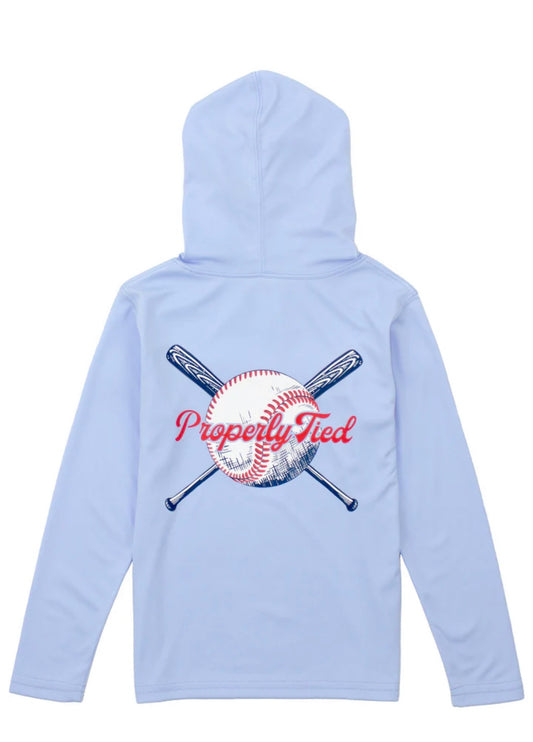 Boys Shade Performance Hoodie Play Ball Light Blue