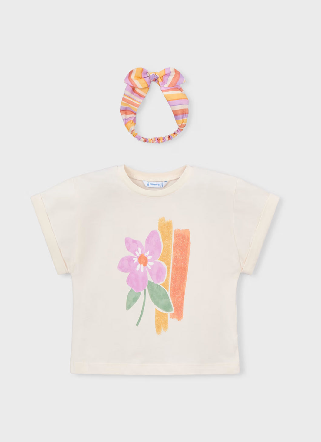 Girl Graphic T-shirt with Hair Tie