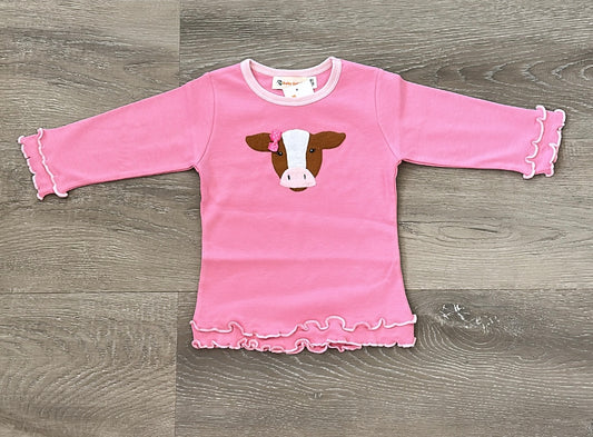 Cow w/Pink Bow L/S