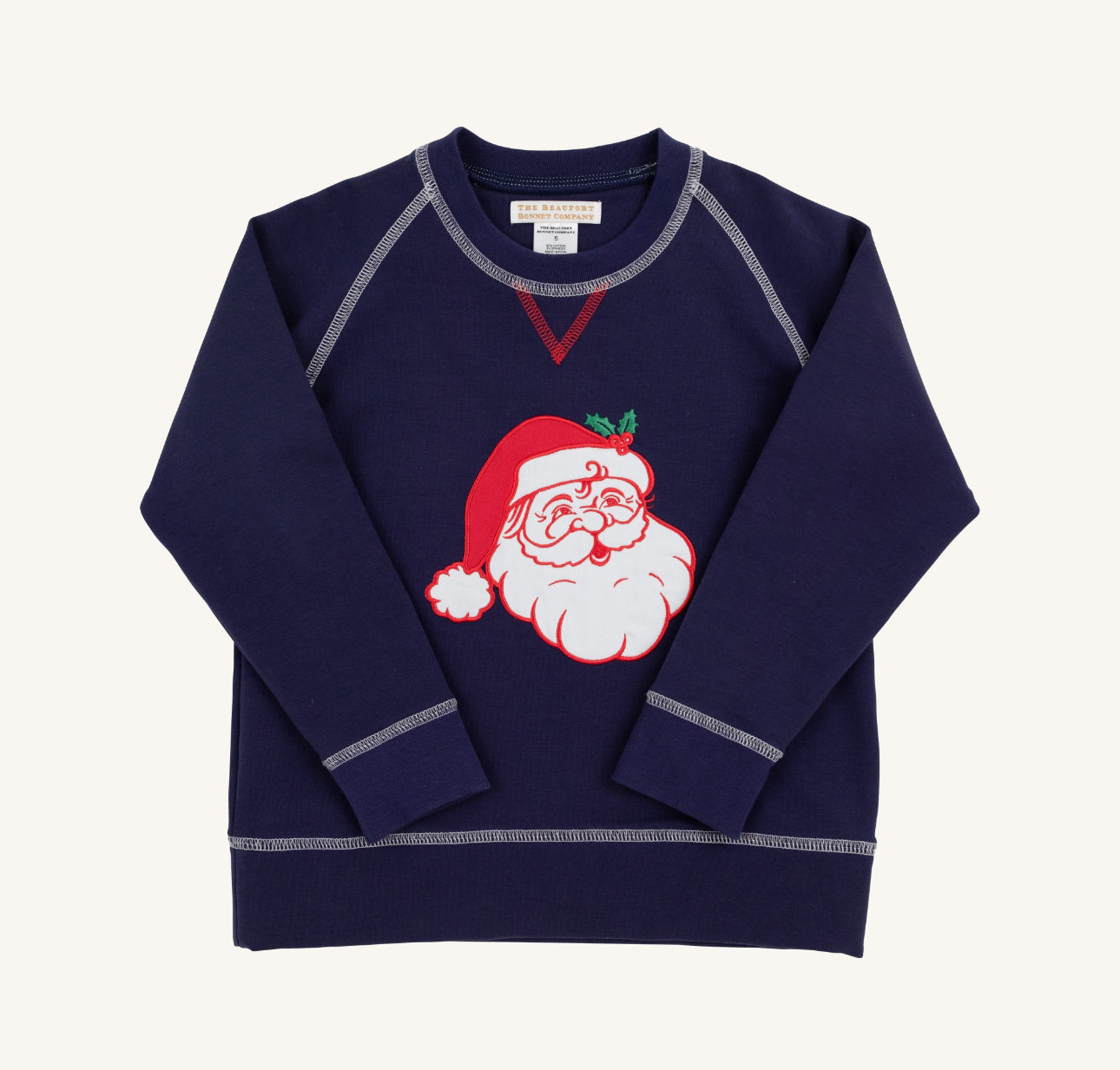 Cassidy Comfy Crewneck Boys- Nantucket Navy/Santa