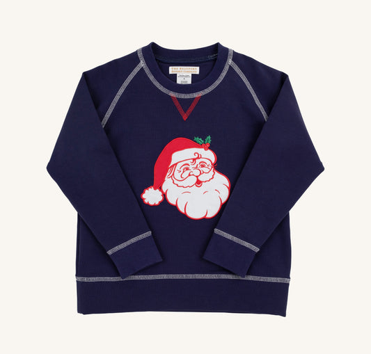 Cassidy Comfy Crewneck Boys- Nantucket Navy/Santa