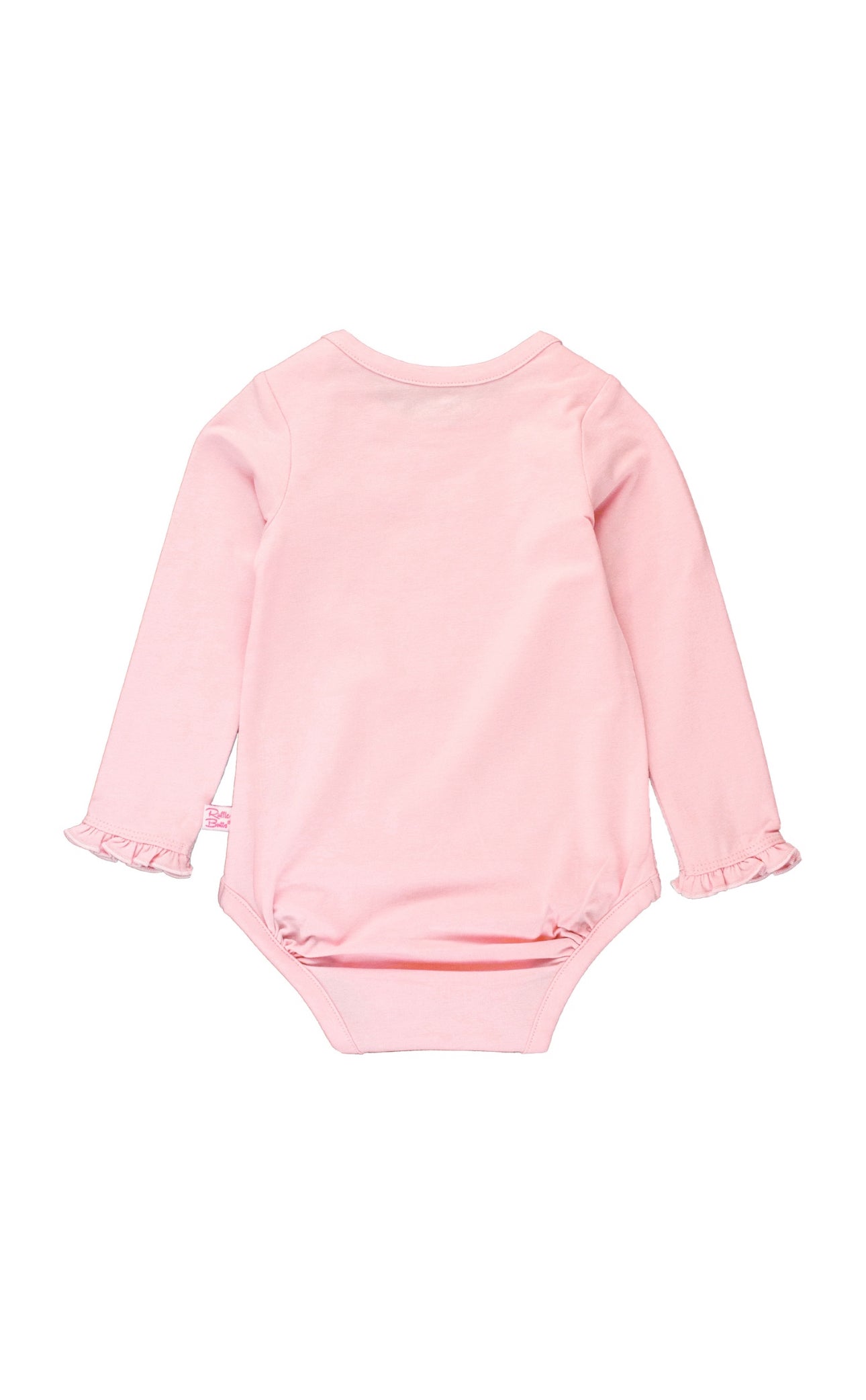 Knit Long Sleeve Ruffle Bodysuit-Pink