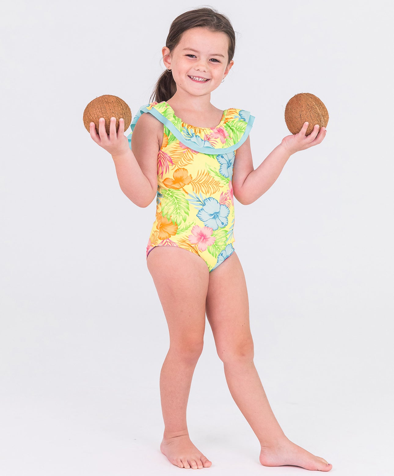 Scoop Back Ruffle One Piece-Happy Hula