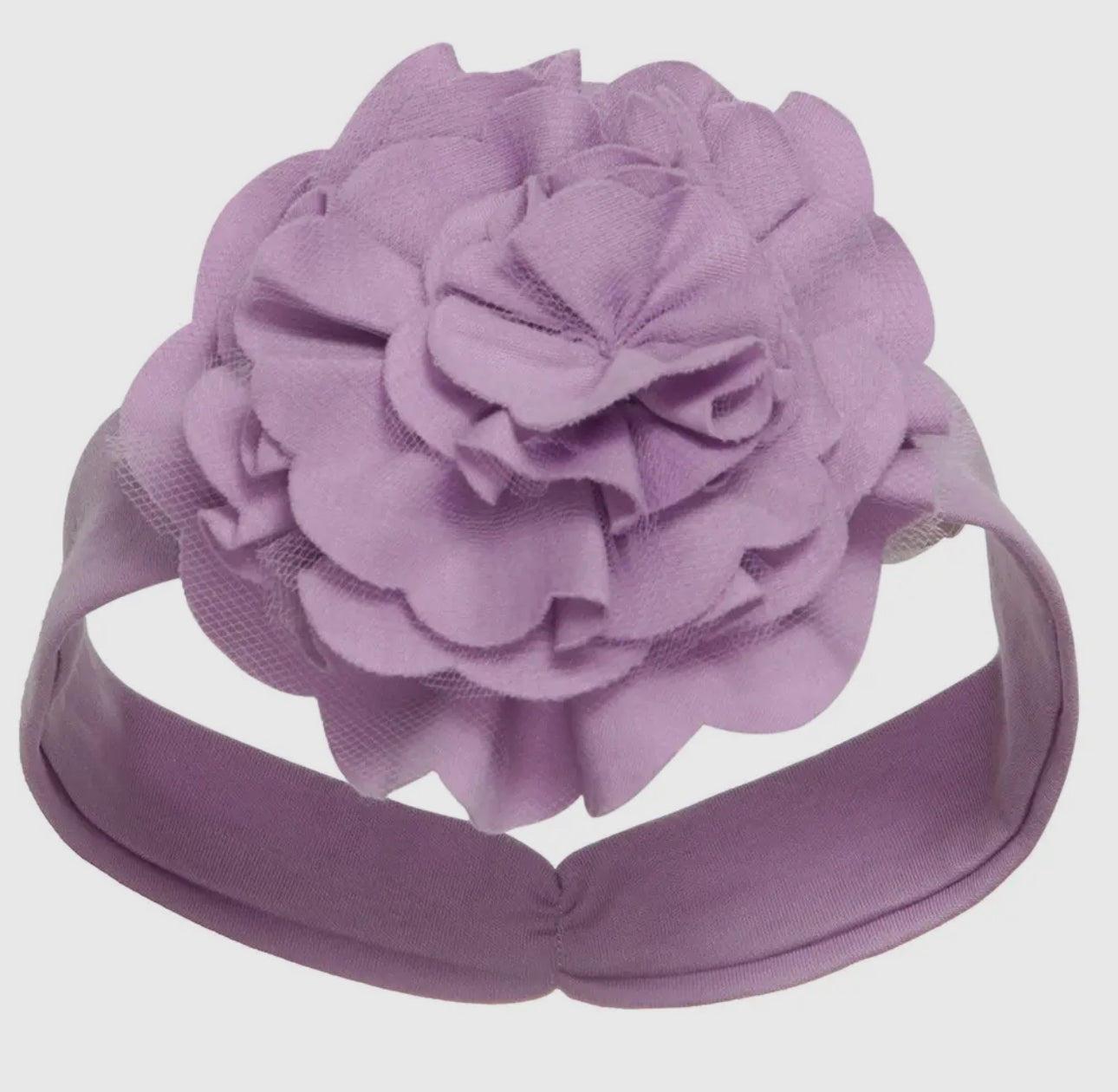 Layette Basic- Sheer Lilac Lily Pad Headband-Medium