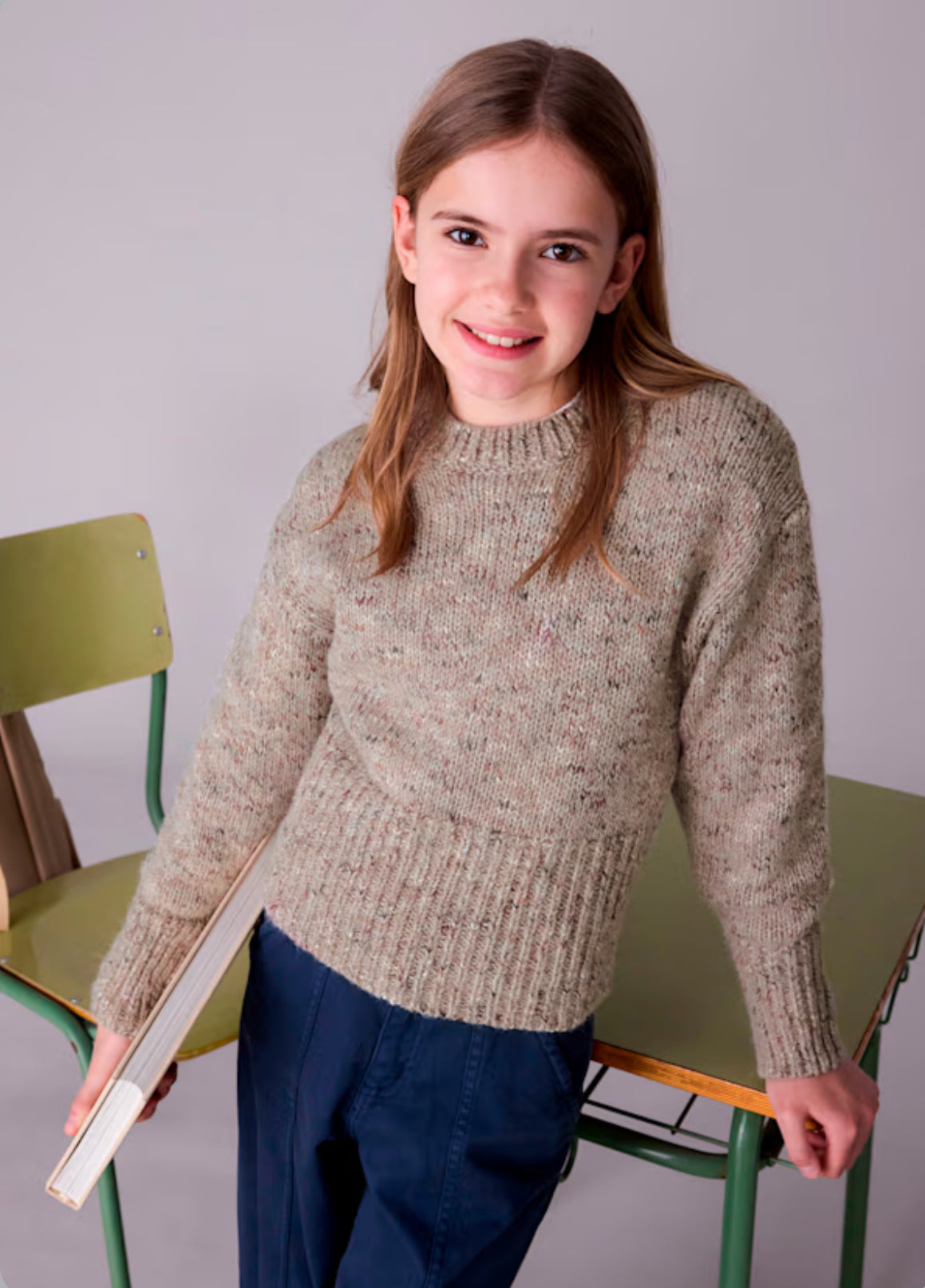 Taupe Mix- Girl Knit Sweater