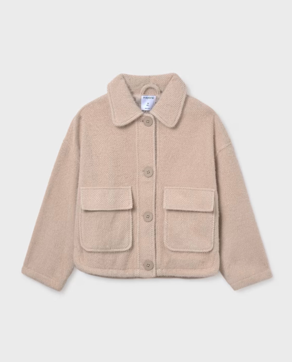 Girl Faux Fur Coat-Sand Mix