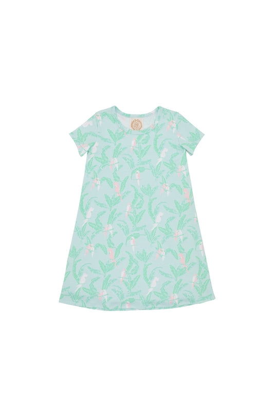 Polly Play Dress Short Sleeve, Parrot Island Palms