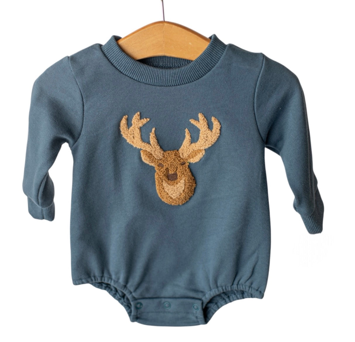 Deer Applique Boys L/S Bubble