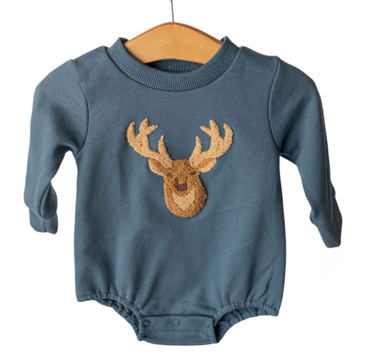 Deer Applique Boys L/S Bubble