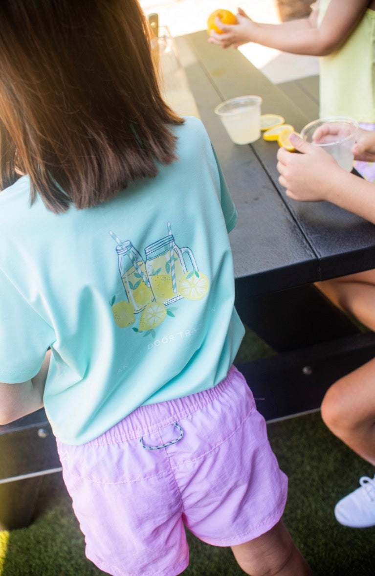 Girls' Pro SS T-shirt- Aruba Blue