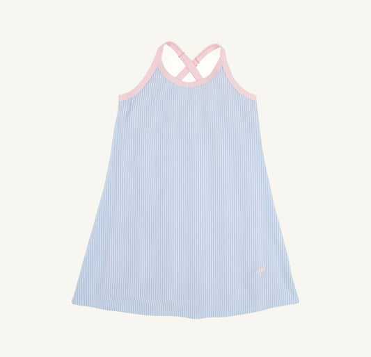Prepletica Little Miss Tennis- Beale Street Blue Seersucker/Palm Beach Pink