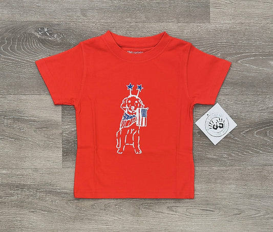 SS Red Patriotic Dog T-Shirt
