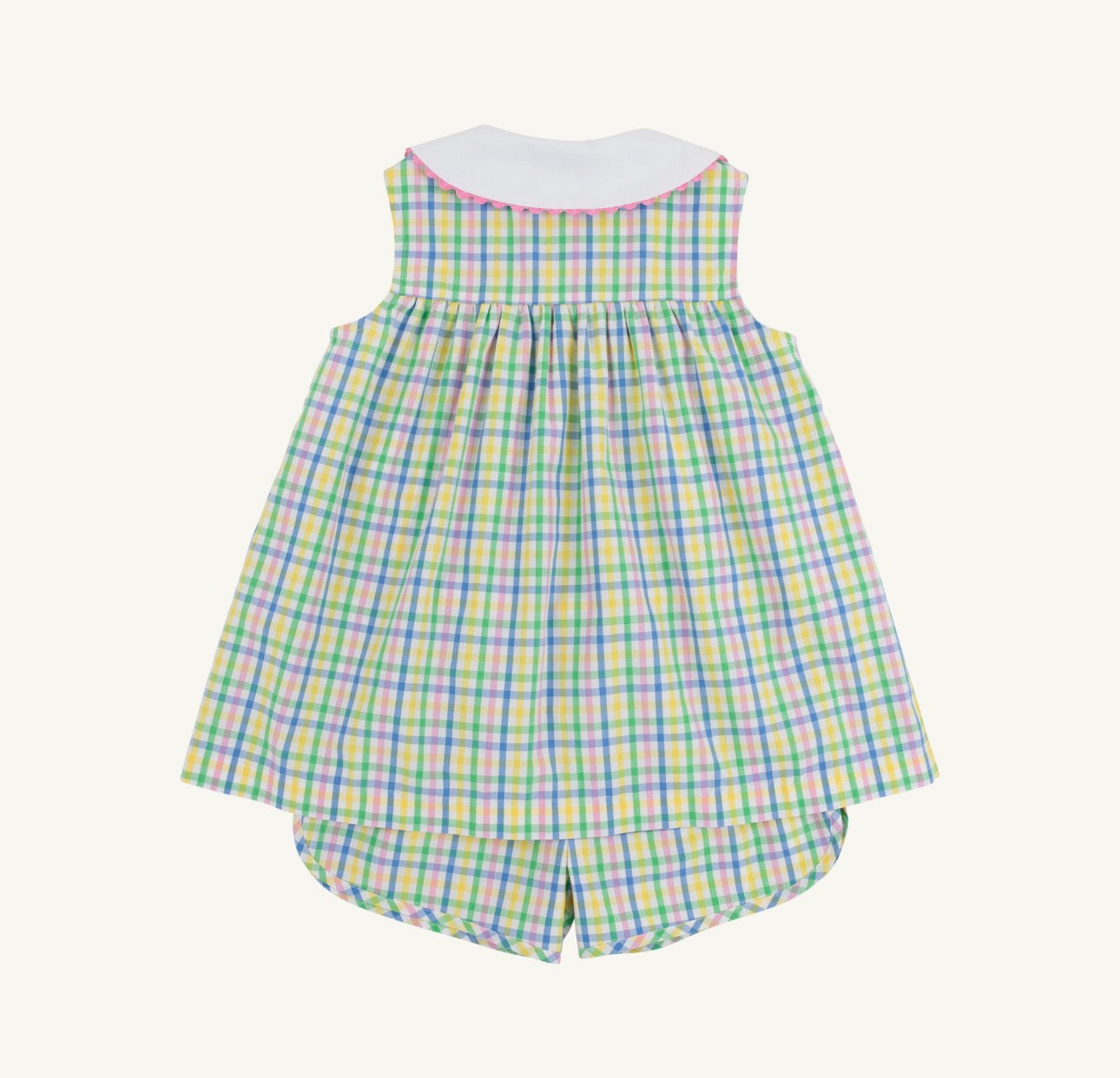 Sleeveless Tabitha’s Teacher’s Pet Set- Knickers-Primland Plaid/Worth Ave White