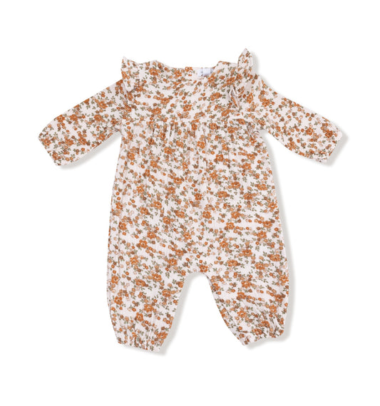 Prairie Calico-Ruffle Sleeve Romper