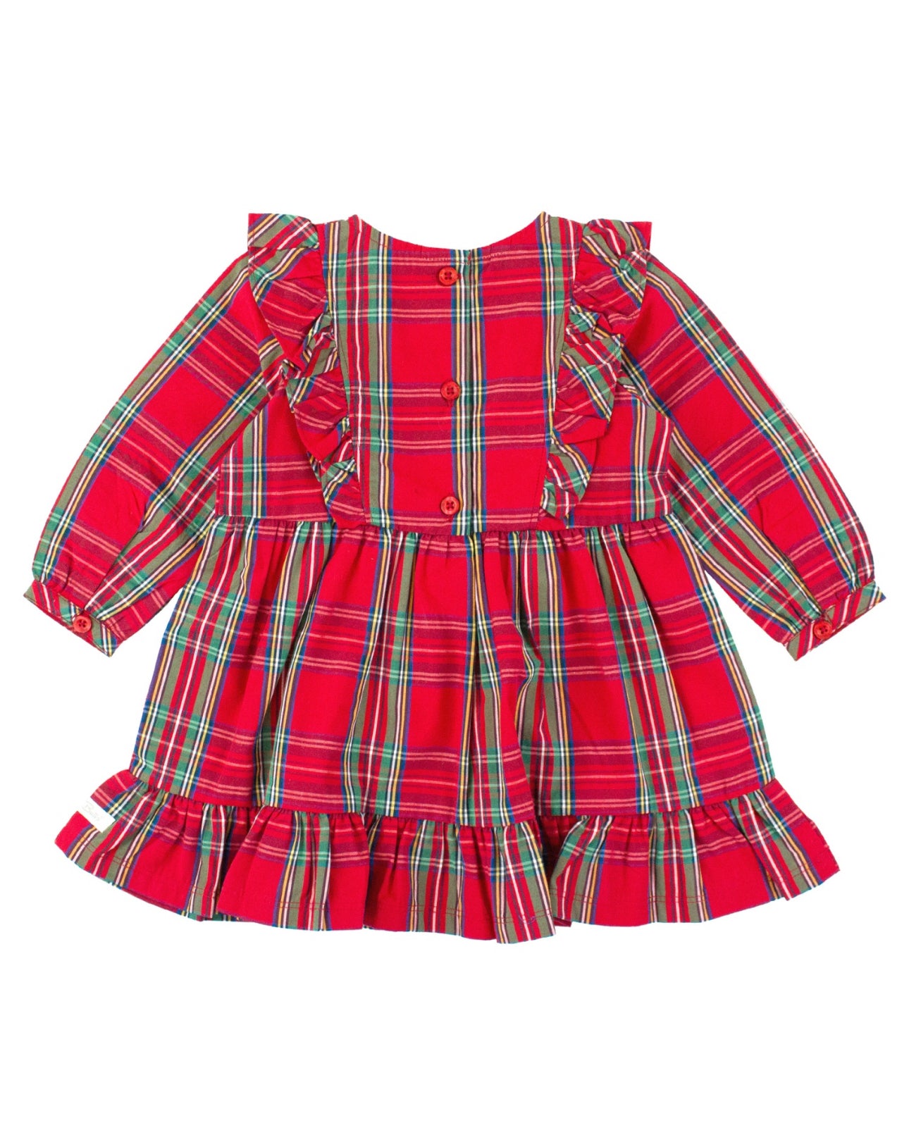 Ruffle Bow Dress-Tis The Season Plaid