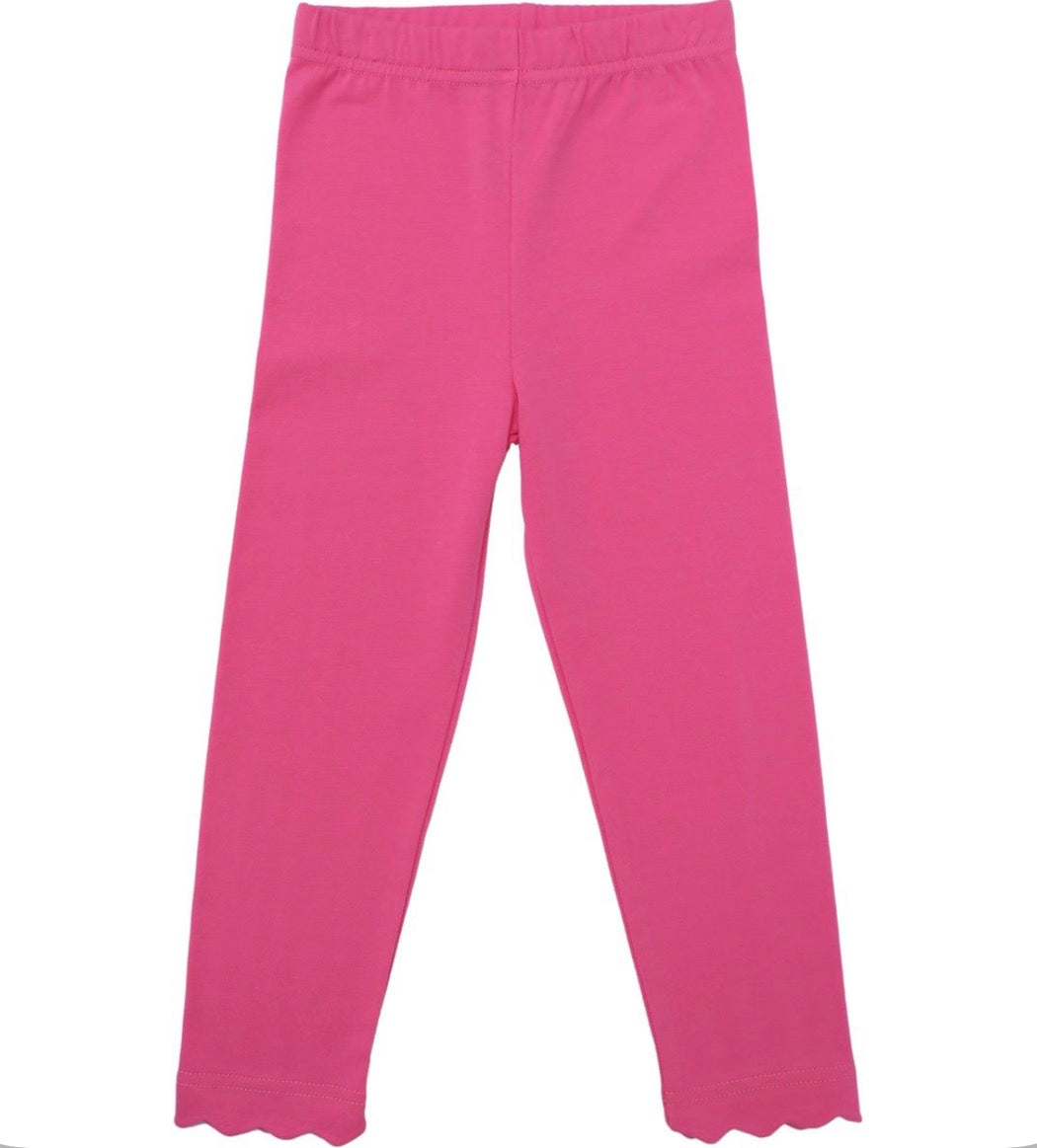Pink- Scalloped Leggings