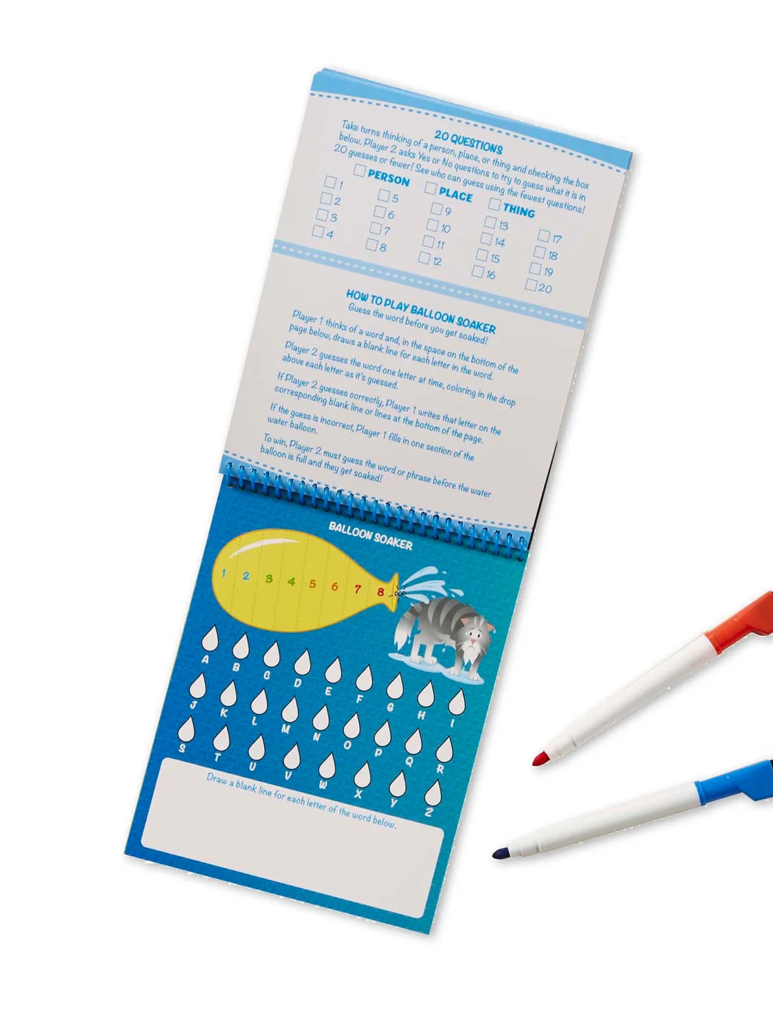 Game On! Wipe-Off Activity Pad - On the Go Travel Activity