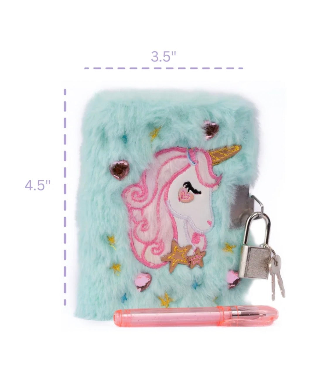 Mini Furry Journal with Lock & Pen