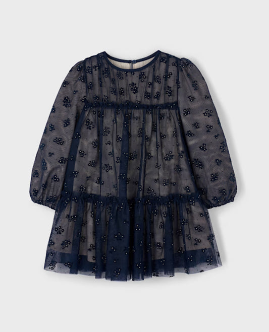 Girl Tulle Dress-Navy