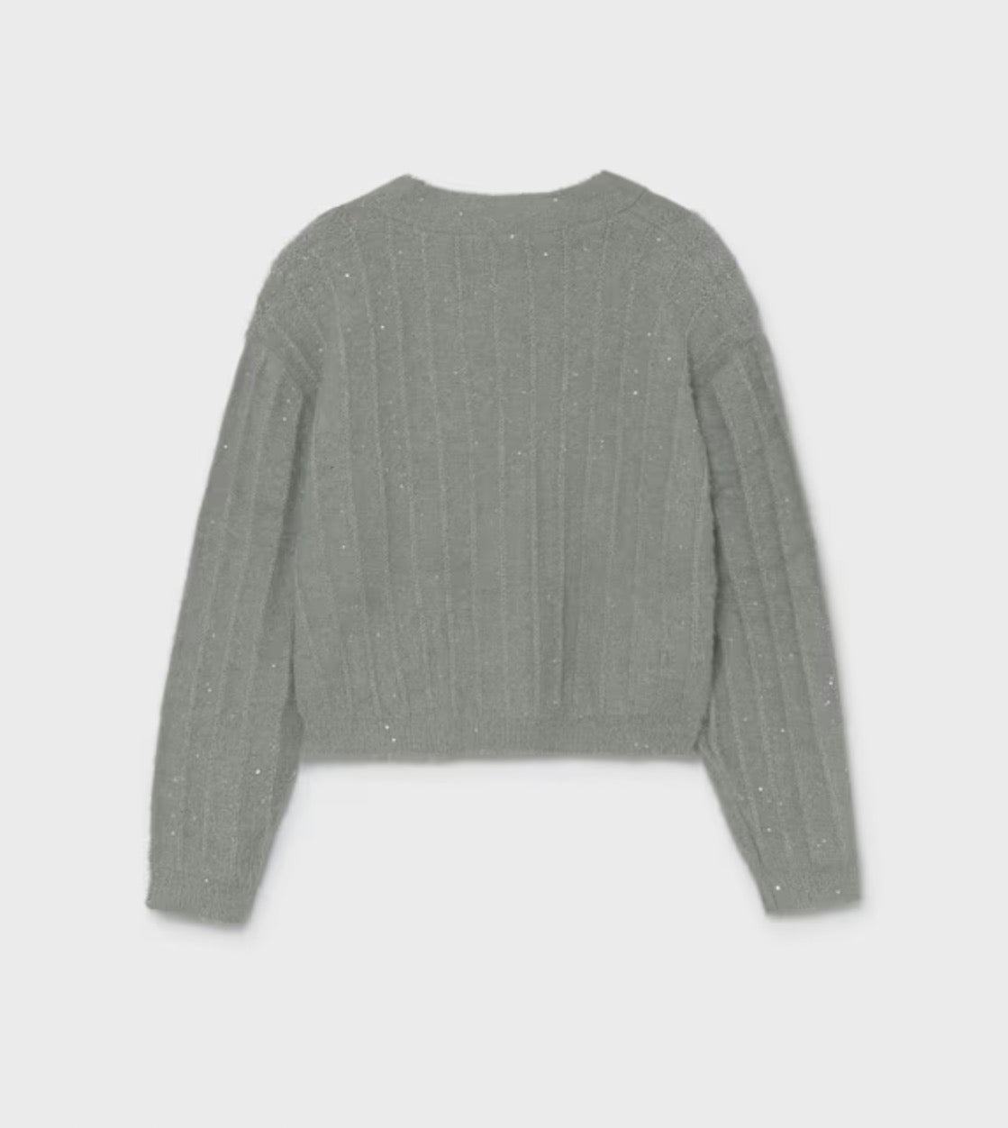 Girls Sequin Cardigan - Grey