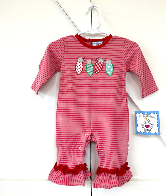 Christmas Lights Girls Romper