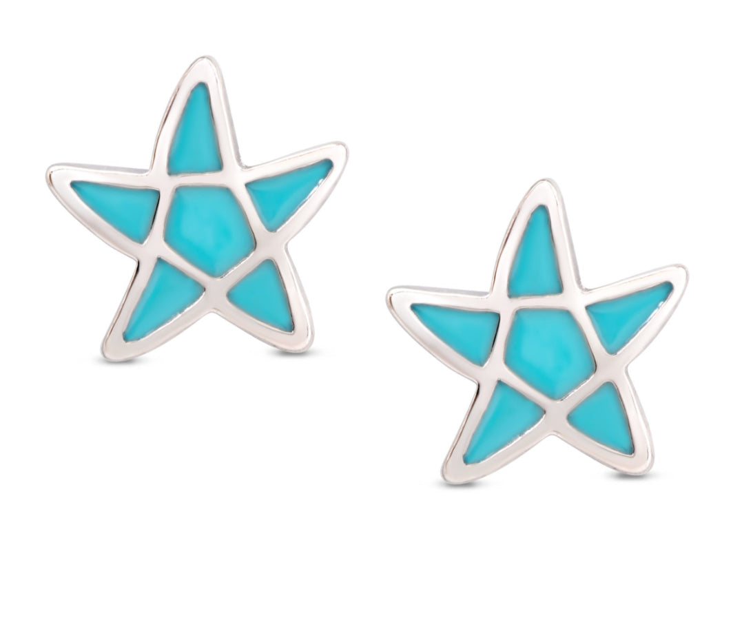 Starfish Stud Earrings in Sterling Silver