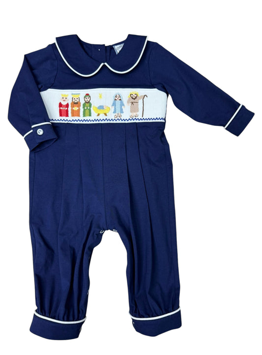 Nativity Smocked Boy Bubble Longall