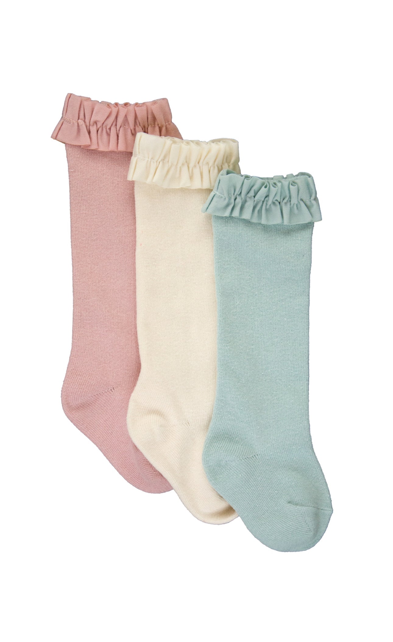 3-Pack Knee High Socks-Pale Mauve, Ivory, Cloud Blue