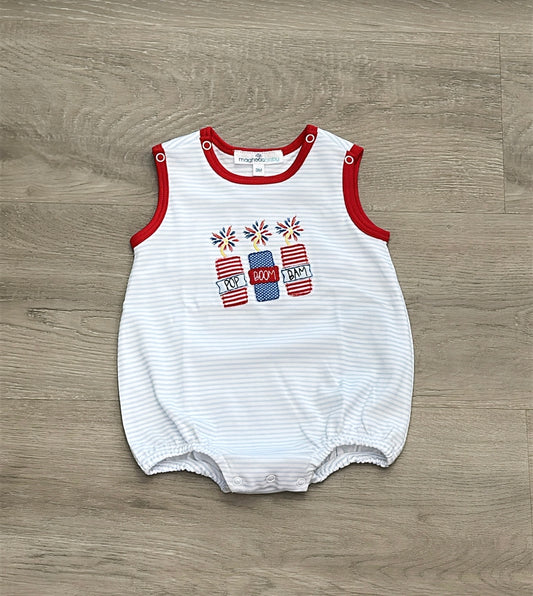Pop!Boom! Bam! Applique Red S/less Boy Bubble