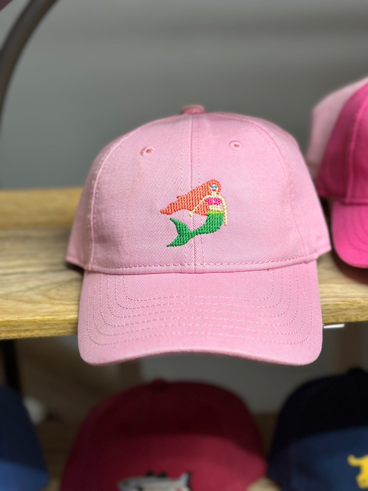 Kids Mermaid Baseball Hat-Light Pink