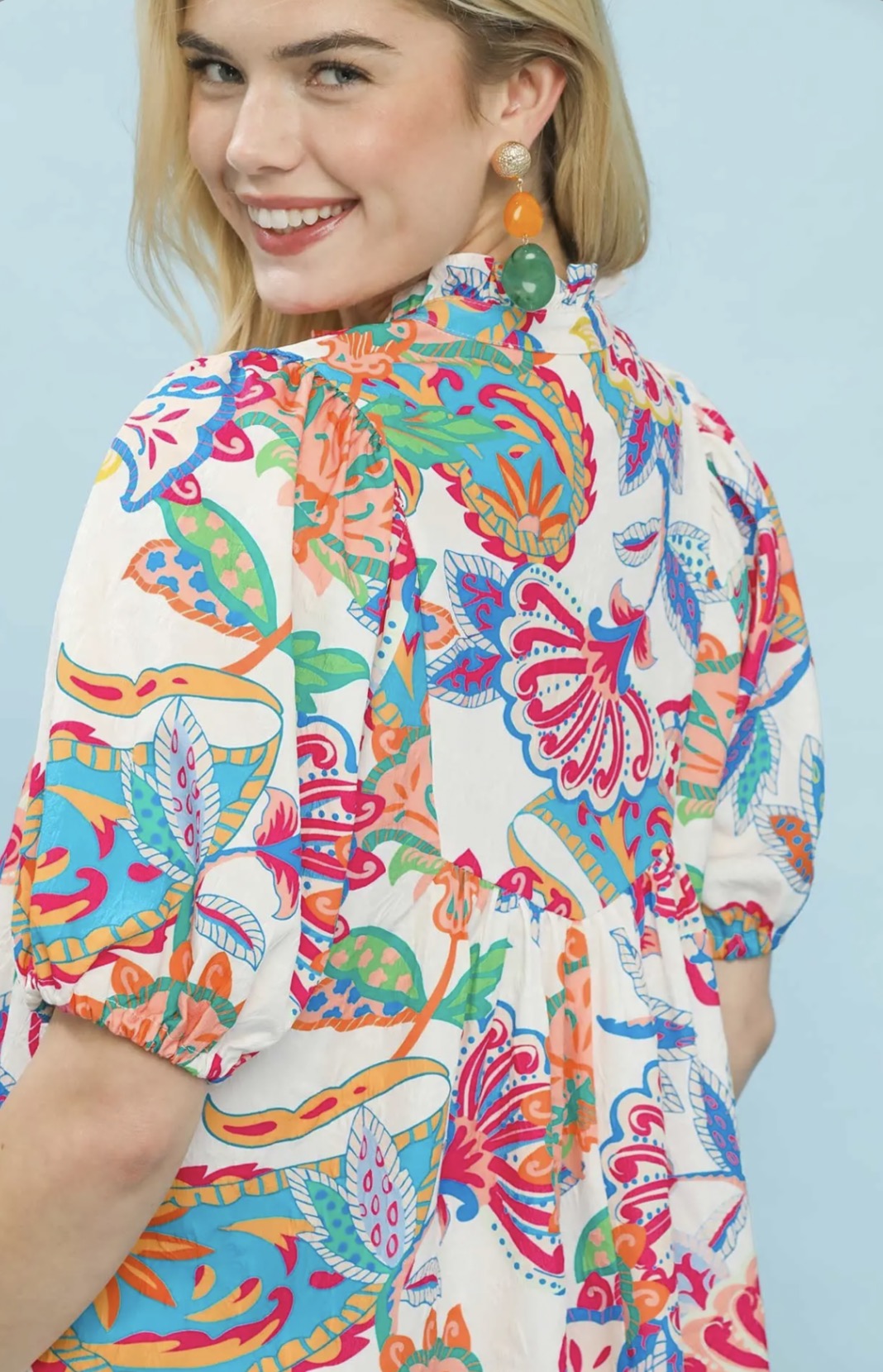 Cream Mix- Paisley Print Top