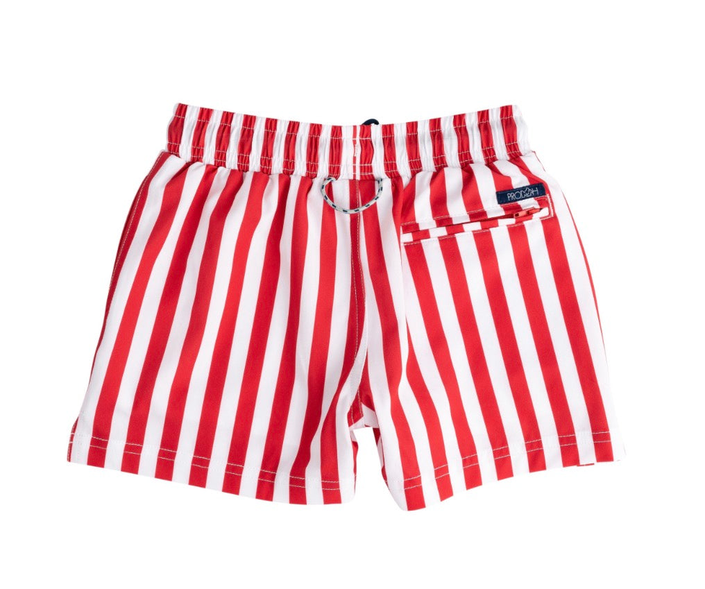 Boys' Boogie Board Swim Trunk- Watermelon Stripe