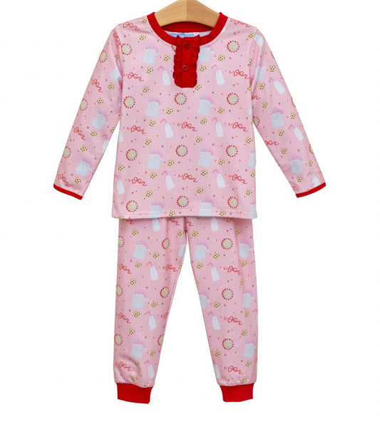 Milk & Cookies Ruffle Lounge Set-Pink