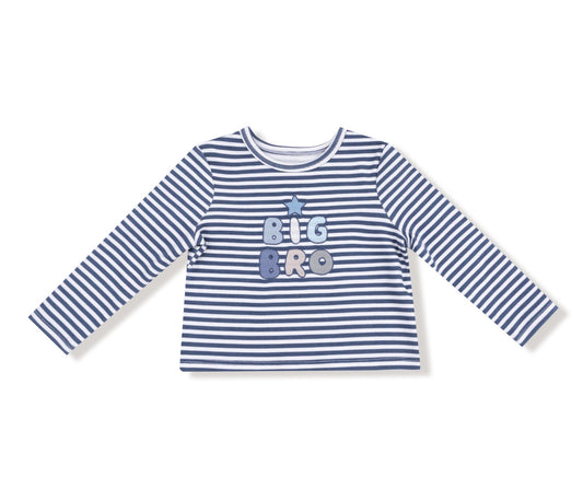 Stripes With Sibling Embroidery -Organic Cotton- Big Bro