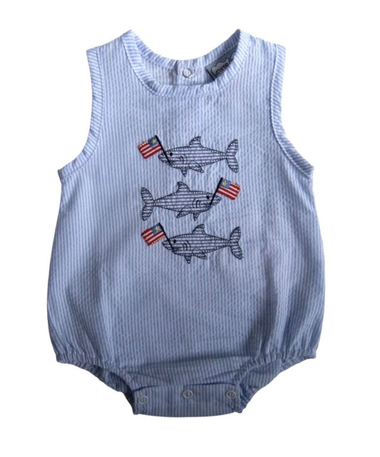 Patriotic Sharks Boys Bubble